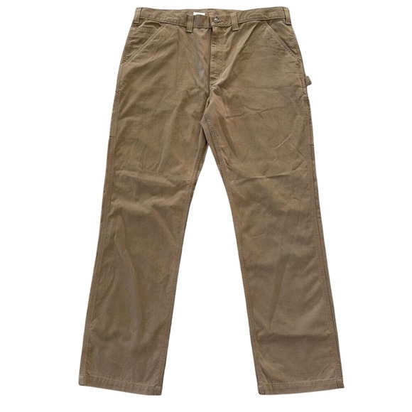 Carhartt‎ Carpenter Pants Relaxed Fit Work Utility Brown Cotton 40x34 - Picture 1 of 5